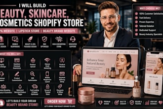 build skincare shopify store cometics website spa website beauty lipstick store