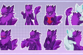 make custom furry stickers for youtube, discord, and twitch