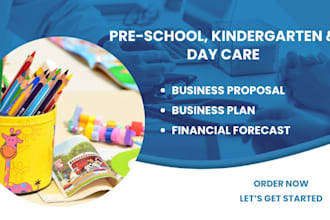 write business plan for daycare, childcare and kindergarten