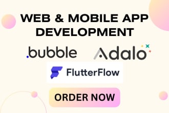 do flutterflow, adalo, bubble mvp, saas, nocode web and mobile app