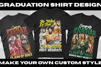 design custom graduation shirt in vintage bootleg style