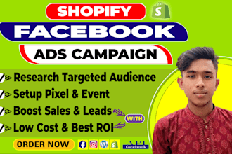 be your shopify facebook ads campaign manager and ig ads marketing expert