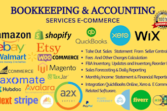 do ecommerce bookkeeping  amazon shopify in quickbooks,xero