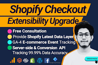 do shopify checkout page extensibility upgrade data layer conversion tracking