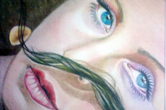 draw hand drawn realistic pencil  portrait, pencil sketch