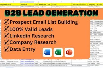 do targeted email list building, b2b lead generation, data entry