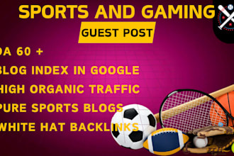 do sports and gaming guest post with authority backlinks