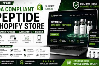 peptide shopify store fda compliant website supplement biotech shopify store