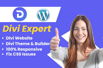 be your divi expert for wordpress website using divi theme and divi build