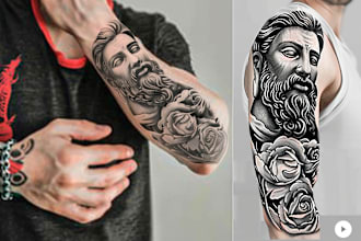 make attractive realism and full sleeve tattoo designs