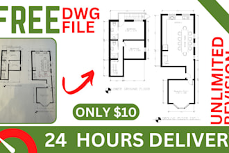 create autocad floor plan and architectural house plan