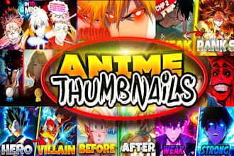 create  manhwa, manga, anime thumbnail for youtube