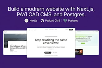 build a modern website with nextjs, payload cms, postgres