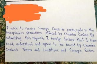 handwrite sweepstakes cards and envelopes