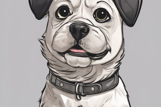draw a cute portrait of your pet cat in cartoon