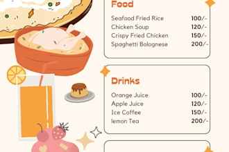 create restaurant menu card