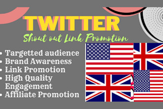 shoutout, promote share website to UK USA twitter audience