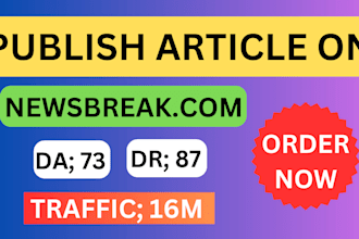 write and publish your articles or interview on newsbreak,com