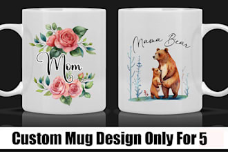 make custom coffee mug design, tote bag, t shirt graphics for your pod business