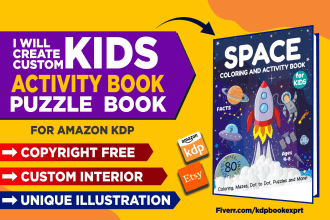create kdp low content kids activity book, puzzle book for amazon kdp