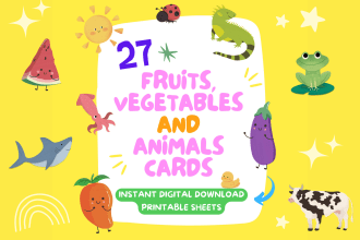 draw any type of flashcards for kids