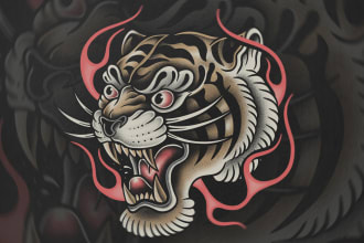 create old school or  neo traditional illustration with my style pointilist