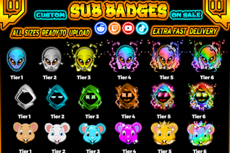 make twitch sub badges, kick sub badges, and discord badges