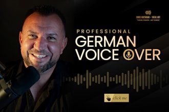 record a german voice over in a dark, deep voice