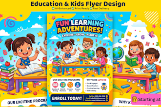 design a creative education and child care flyer