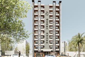 do 3d exterior facade design and render for your projects