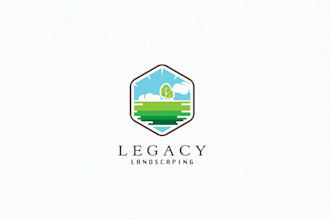 do a stunning lawn care and landscaping logo design service