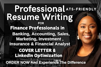write finance resume for banking, accounting, sales, investment and marketing