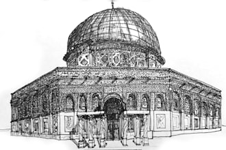 hand draw unique architectural and urban design illustration