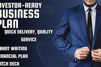 develop investor ready business plan for startups, fundraising, grants