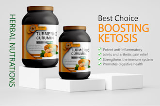 design a premium supplement product label packaging