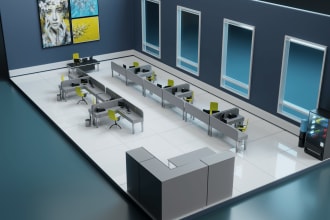 create a 3d isometric room for your website or socials