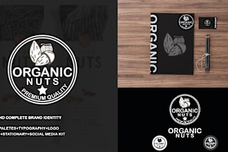 create a trendy  minimalist logo with brand identity and brand style guides