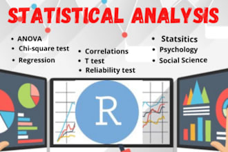 be your expert statistical data analysis anova, correlation, regression using r