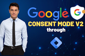 setup advance google consent mode v2 cookie consent banner with GTM