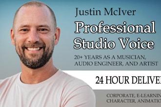record an american male voice over for acting or commercials