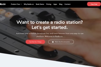 design a responsive radio station website, podcast  website