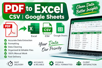 convert PDF to excel, CSV, or google sheets