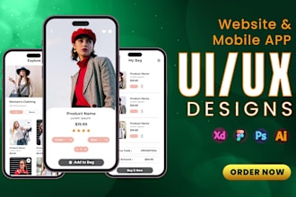 do UI UX design for mobile app UI, website UI using figma, adobe xd