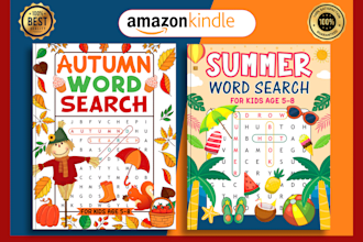 design custom word search, crossword puzzle coloring activity book for KDP