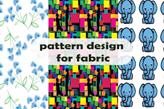 seamless unique custom repeat pattern design for fabric, textile