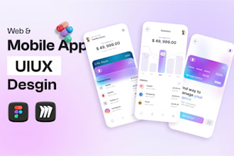 design web app, mobile app ui ux design on figma