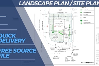 design 2d landscape plan site plan subdivision plan for permit in 24 hour