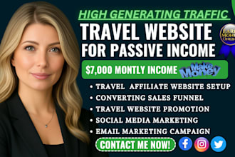 boost tour and travel website sales, travel affiliate website for passive income