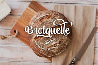 do a memorable modern gluten free bakery logo design service