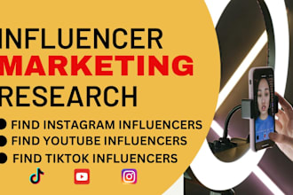 research and find best instagram and youtube influencer